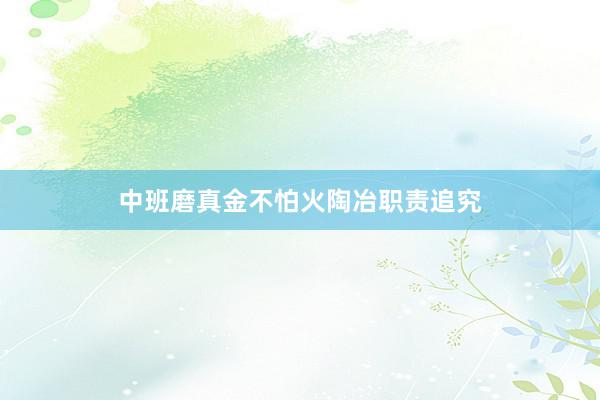 中班磨真金不怕火陶冶职责追究