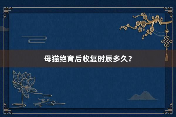 母猫绝育后收复时辰多久？